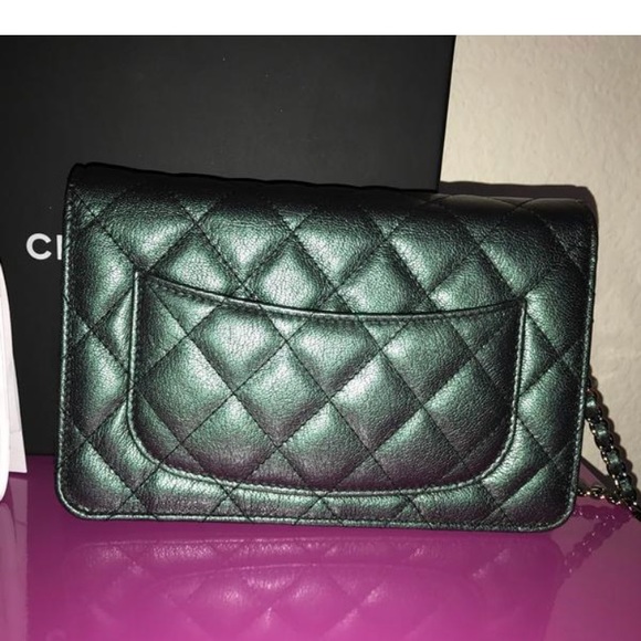 ❤️🇮🇹HP🇮🇹❤️UNICORN CHANEL MERMAID IRIDESCENT RAINBOW HARDWARE WOC COLLECTIBLE - Picture 14 of 16